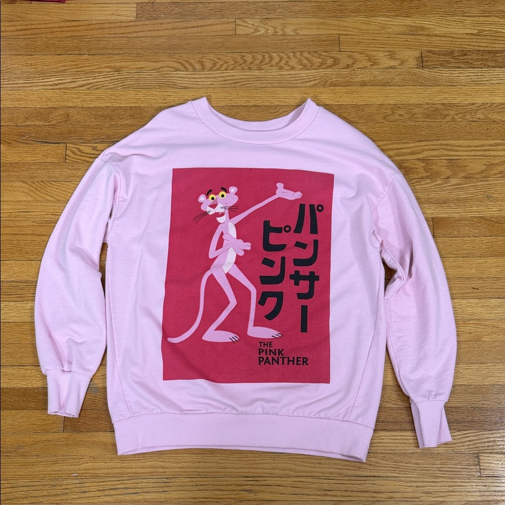 Bershka Pink Graphic Sweatshirt featuring Pink Panther